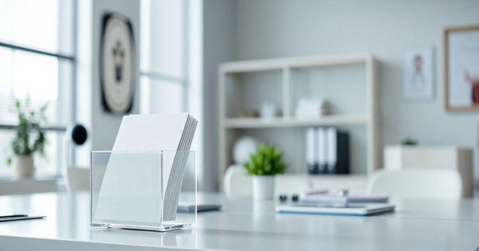 Suporte de acr&iacute;lico para papel: a solu&ccedil;&atilde;o ideal para organiza&ccedil;&atilde;o e apresenta&ccedil;&atilde;o